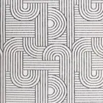 Deruta Geometrik Beyaz Polyester ve Pamuk Sisal Makine Halısı