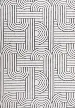 Deruta Geometrik Beyaz Polyester ve Pamuk Sisal Makine Halısı