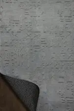 Cassis Modern Gri Yıkanabilir Polyester Makine Halısı - Görsel 3