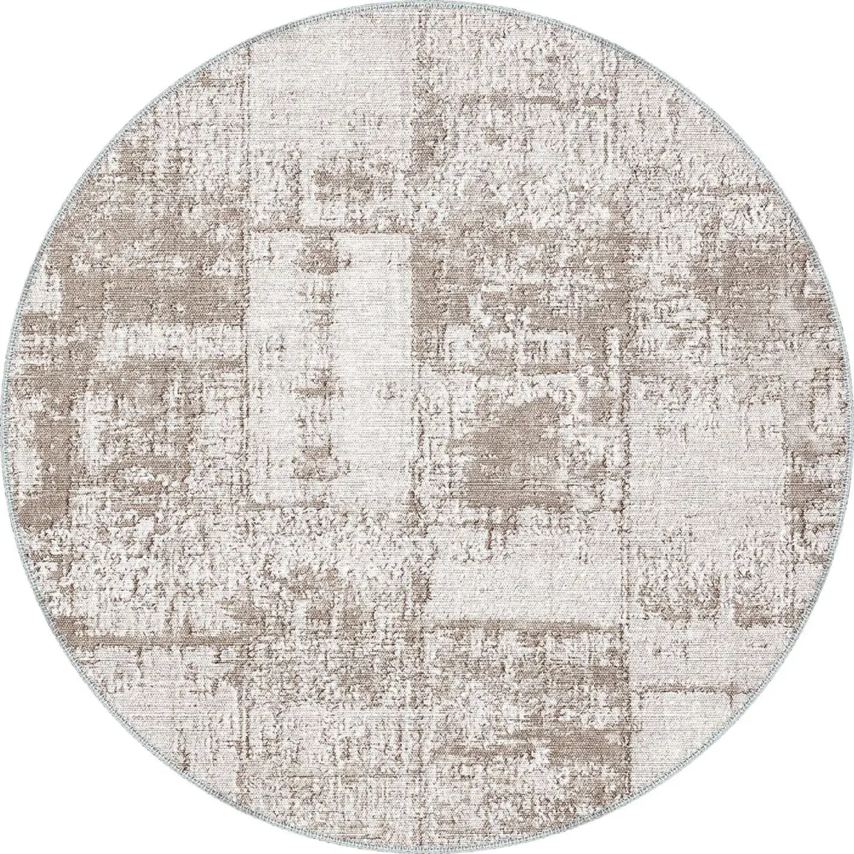 Sagrada Modern Krem Polyester ve Pamuklu Yıkanabilir Kaydırmaz Taban Dijital Baskı Halı - Görsel 7