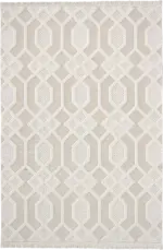 Alluy Modern Bej Polyester Makine Halısı