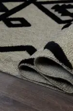 Dipley Çerçeveli Beyaz Polyester Makine Halısı - Görsel 6