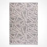Tufolo Modern Gri Krem Geometrik Desenli Polyester Makine Halısı - Görsel 2