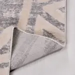 Tufolo Modern Gri Krem Geometrik Desenli Polyester Makine Halısı - Görsel 3