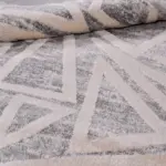 Tufolo Modern Gri Krem Geometrik Desenli Polyester Makine Halısı - Görsel 6