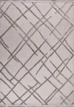 Desulo Geometrik Gri Kabartmalı Polipropilen Makine Halısı