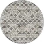 Primo Geometrik Gri Polyester ve Pamuklu Yıkanabilir Kaydırmaz Taban Dijital Baskı Halı - Görsel 7