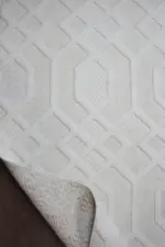 Urzy Modern Krem Polyester Makine Halısı - Görsel 4