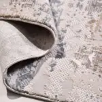 Carmine Modern Krem Polyester Kaydırmaz Taban Makine Halısı - Görsel 4