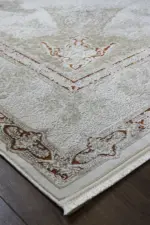 Carvin Çerçeveli Krem Taba Göbekli Akrilik Makine Halısı - Görsel 2