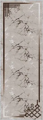 Masana Modern Bej Polyester ve Pamuklu Yıkanabilir Kaydırmaz Taban Dijital Baskı Halı - Görsel 3