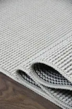 Varny Modern Beyaz Polyester Makine Halısı - Görsel 5