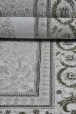 Cangey Çerçevegli Krem Kahve Göbekli Akrilik Makine Halısı - Görsel 5