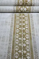 Barret Çerçeveli Krem Polyester Makine Halısı - Görsel 5