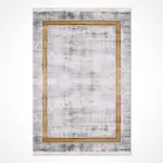 Tempio Çerçeveli Gri Akrilik Pamuk Atkılı Makine Halısı - Görsel 2