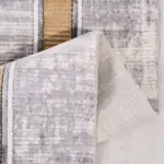 Tempio Çerçeveli Gri Akrilik Pamuk Atkılı Makine Halısı - Görsel 3