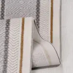 Luras Çerçeveli Gri Akrilik Pamuk Atkılı Makine Halısı - Görsel 3