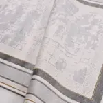 Luras Çerçeveli Gri Akrilik Pamuk Atkılı Makine Halısı - Görsel 5