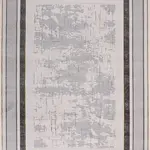 Luras Çerçeveli Gri Akrilik Pamuk Atkılı Makine Halısı