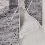 Tasonis Çerçeveli Gri Akrilik Pamuk Atkılı Makine Halısı - Görsel 3