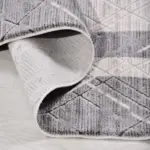 Tasonis Çerçeveli Gri Akrilik Pamuk Atkılı Makine Halısı - Görsel 4