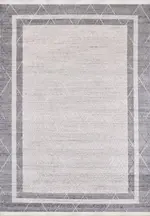 Tasonis Çerçeveli Gri Akrilik Pamuk Atkılı Makine Halısı