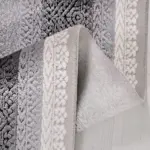 Monastır Çerçeveli Gri Akrilik Pamuk Atkılı Makine Halısı - Görsel 3