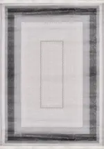 Monastır Çerçeveli Gri Akrilik Pamuk Atkılı Makine Halısı