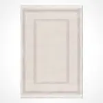 Barrali Çerçeveli Krem Akrilik Pamuk Atkılı Makine Halısı - Görsel 2