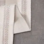 Barrali Çerçeveli Krem Akrilik Pamuk Atkılı Makine Halısı - Görsel 3