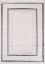 Selegas Çerçeveli Krem Akrilik Pamuk Atkılı Makine Halısı