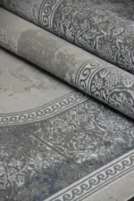 Arsac Çerçeveli Göbekli Gri Polyester Makine Halısı - Görsel 7