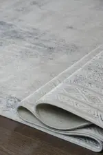 Volvera Modern Krem Polyester Makine Halısı - Görsel 6