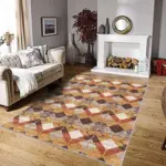 Affori Geometrik Multi Polyester ve Pamuklu Yıkanabilir Kaydırmaz Taban Dijital Baskı Halı - Görsel 2