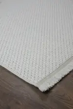 Noceto Modern Beyaz Polyester Makine Halısı - Görsel 2