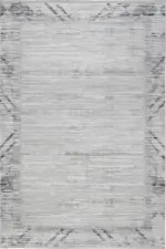 Sonnac Çerçeveli Gri Polyester Makine Halısı