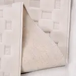 Modica Modern Beyaz Kabartmalı Polyester Kaydırmaz Taban Makine Halısı - Görsel 3