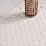 Modica Modern Beyaz Kabartmalı Polyester Kaydırmaz Taban Makine Halısı - Görsel 6