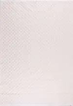 Modica Modern Beyaz Kabartmalı Polyester Kaydırmaz Taban Makine Halısı