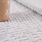 Lentini Modern Gri Kabartmalı Polyester Kaydırmaz Taban Makine Halısı - Görsel 6