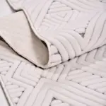 Sortino Geometrik Beyaz Kabartmalı Polyester Makine Halısı - Görsel 4