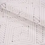 Sortino Geometrik Beyaz Kabartmalı Polyester Makine Halısı - Görsel 5
