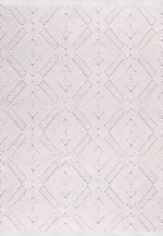 Sortino Geometrik Beyaz Kabartmalı Polyester Makine Halısı