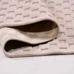 Riesi Modern Bej Kabartmalı Polyester Kaydırmaz Taban Makine Halısı - Görsel 4