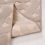 Enna Modern Bej Kabartmalı Polyester Kaydırmaz Taban Makine Halısı - Görsel 3