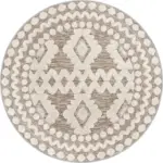 Lincoln Geometrik Bej Polyesterve Pamuklu Yıkanabilir Kaydırmaz Taban Dijital Baskı Halı - Görsel 7