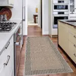 Salvon Çerçeveli Krem Polyester ve Pamuklu Yıkanabilir Kaydırmaz Taban Dijital Baskı Halı - Görsel 4