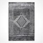 Rovigo Klasik Göbekli Gri Viskon ve Akrilik Makine Halısı - Görsel 2