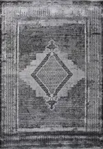 Rovigo Klasik Göbekli Gri Viskon ve Akrilik Makine Halısı