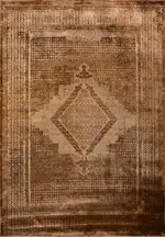 Bologna Klasik Göbekli Kahverengi Viskon ve Akrilik Makine Halısı